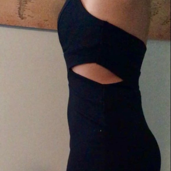 Halter Black Dress with Cut-Outs - Picture 2 of 2